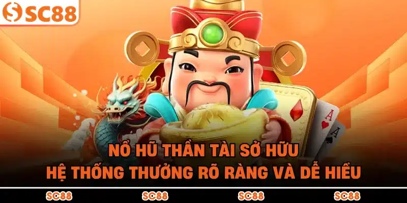 Nổ hũ thần tài sở hữu hệ thống thưởng rõ ràng và dễ hiểu